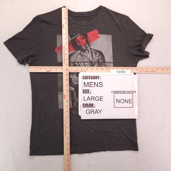 21 Men Wiz Khalifa Rap Graphic Crew Neck Short Sleeve T-Shirt Mens Size L Gray - Picture 5 of 9